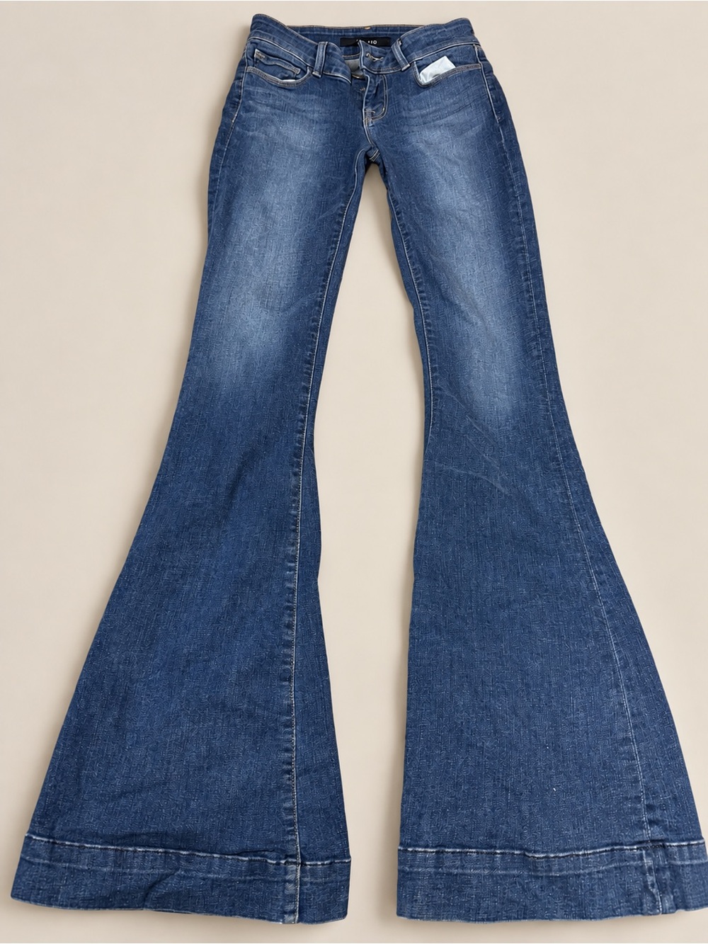 J Brand Dark Blue Flare Jeans with Wide Hem